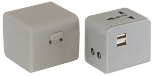 Adapter podróżny, TRAVEL MATE, szary